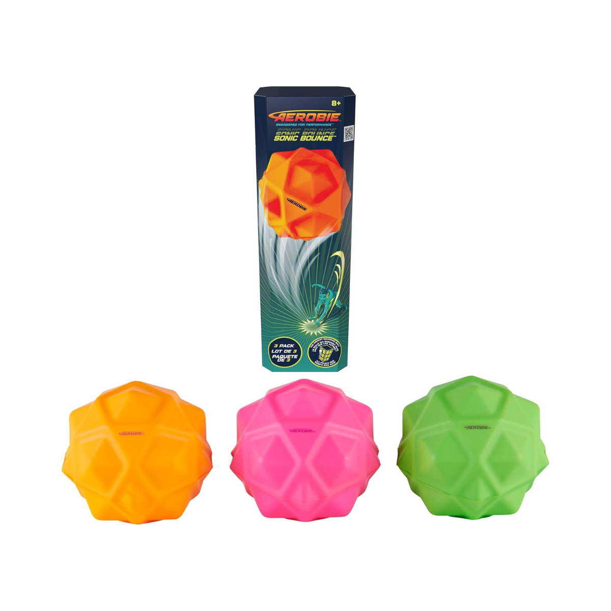 مجموعة Aerobie Sonic Bounce Pro من 3 قطع، لعبة أقراص طائرة خارجية، لعبة رياضية للأطفال والكبار، مصنوعة من البلاستيك المتين، مناسبة للأطفال من سن 8 سنوات فما فوق، مناسبة للعب النشط والمرح في الفناء الخلفي