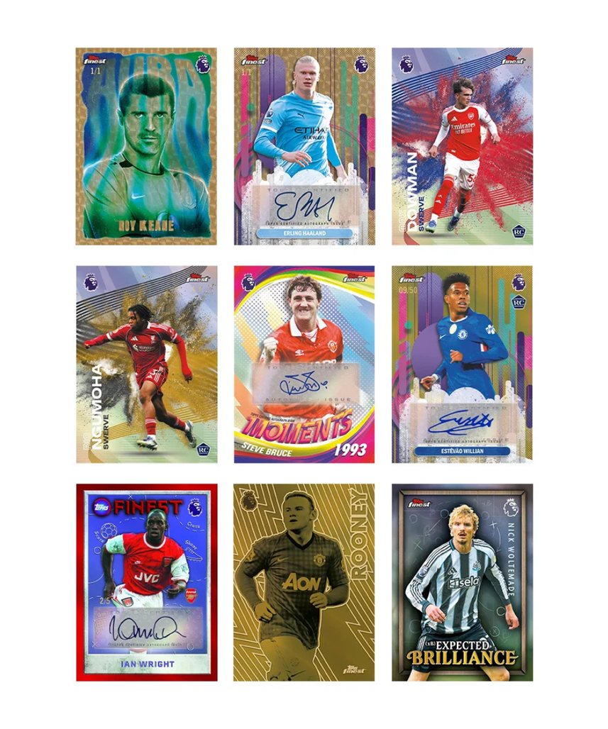 Topps Finest Premier League 2026 Soccer Hobby Box, 6 Packs with 10 Cards per Pack, 2 Chrome Autograph Cards per Box, Official Premier League Trading Cards, 6+ Years