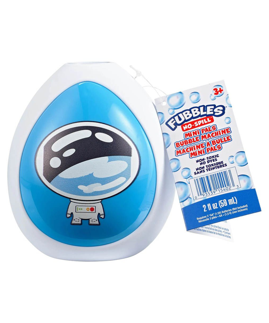 Fubbles Mini Pal Bubble Machine for Kids, Automatic Bubble Blower with 59ml Bubble Solution, Portable Bubble Toy for Outdoor Play, Summer Parties and Birthdays, High Quality Bubble Maker for Toddlers Ages 3 and Up, Style May Vary