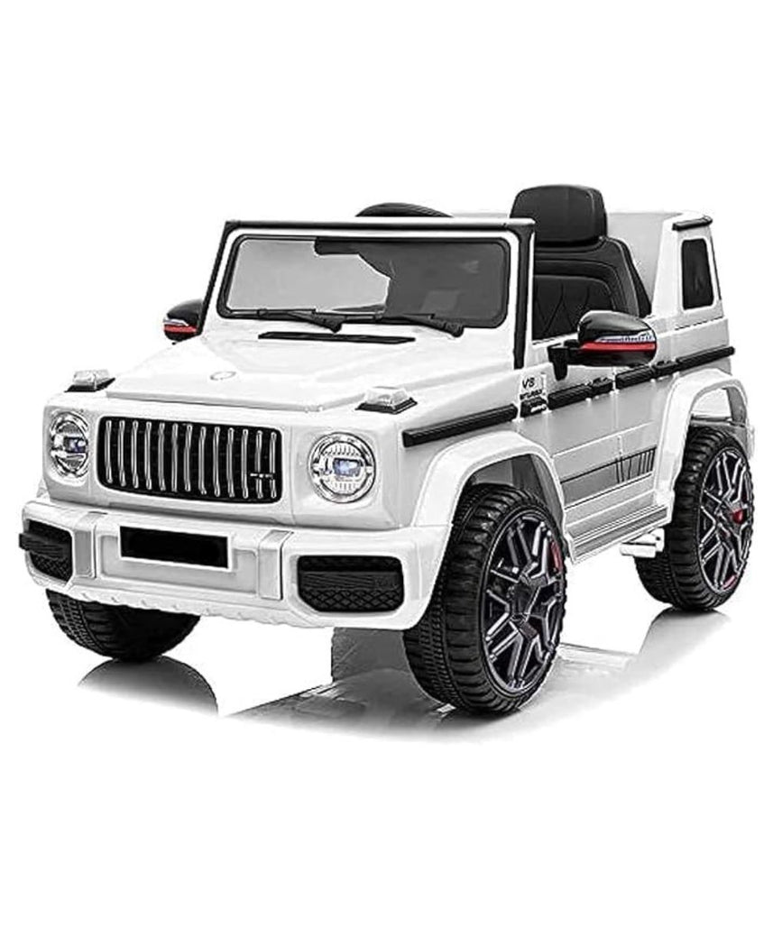 Licensed Mercedes-Benz AMG G63 Ride-On Car for Kids, 3+ Years, 12V Battery Powered Electric SUV with Remote Control, LED Lights, USB Music Player, Realistic Design – Black, White, Red, Blue