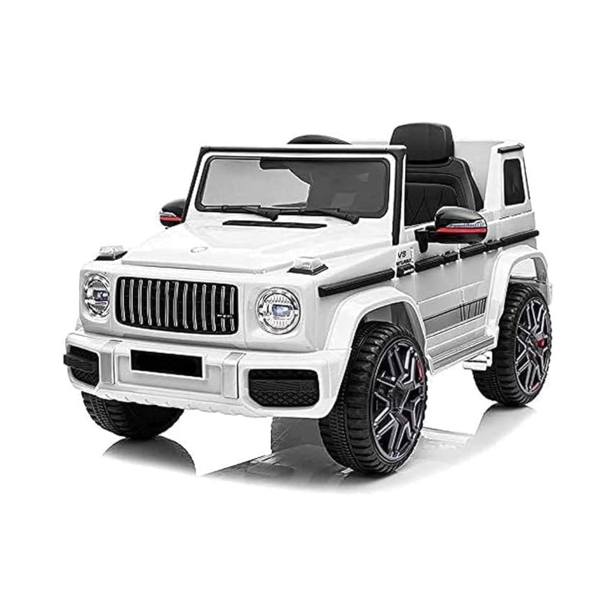 Licensed Mercedes-Benz AMG G63 Ride-On Car for Kids, 3+ Years, 12V Battery Powered Electric SUV with Remote Control, LED Lights, USB Music Player, Realistic Design – Black, White, Red, Blue