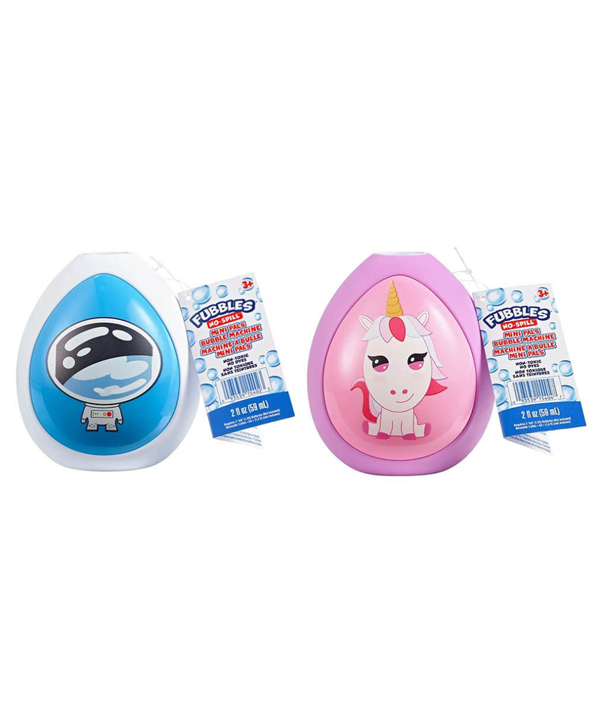 Fubbles Mini Pal Bubble Machine for Kids, Automatic Bubble Blower with 59ml Bubble Solution, Portable Bubble Toy for Outdoor Play, Summer Parties and Birthdays, High Quality Bubble Maker for Toddlers Ages 3 and Up, Style May Vary