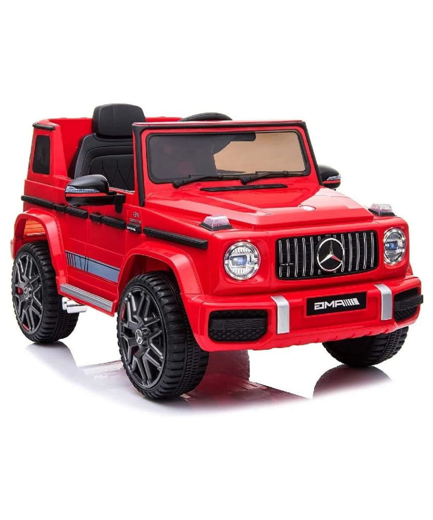 Licensed Mercedes-Benz AMG G63 Ride-On Car for Kids, 3+ Years, 12V Battery Powered Electric SUV with Remote Control, LED Lights, USB Music Player, Realistic Design – Black, White, Red, Blue