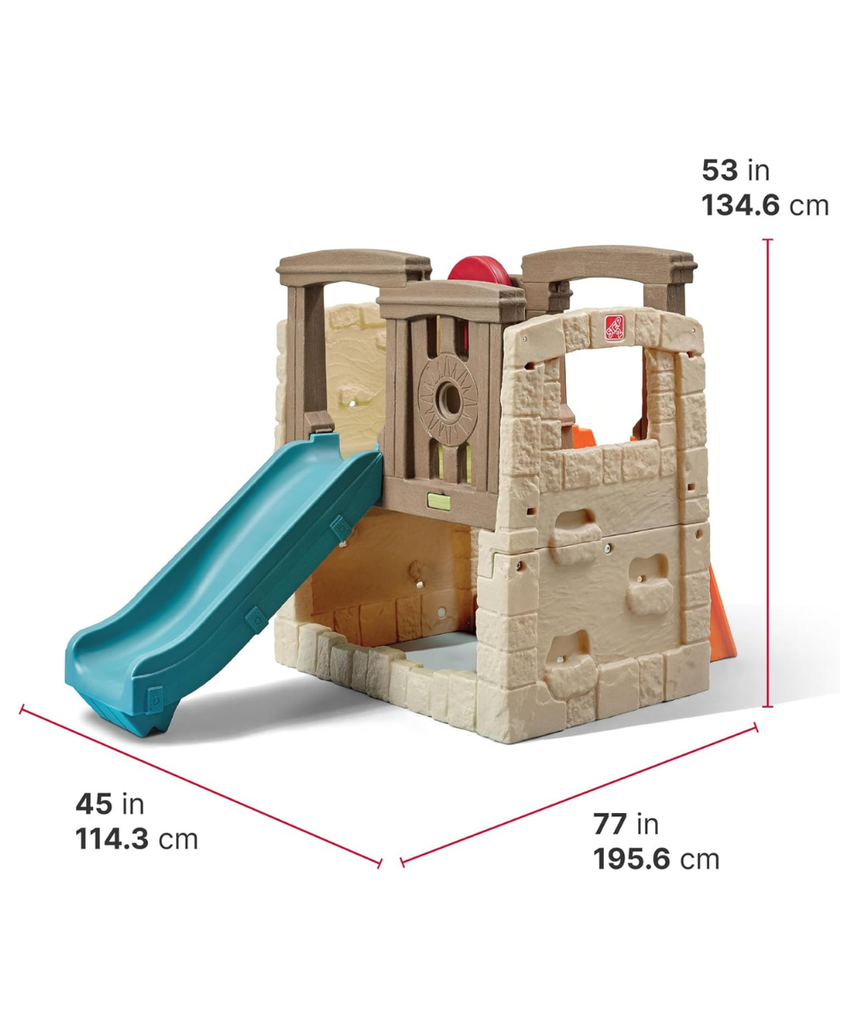 Step2 Naturally Playful Woodland Climber II, Kids Outdoor Activity Playset with Slide + Climbing Wall for Toddlers 2Y+
