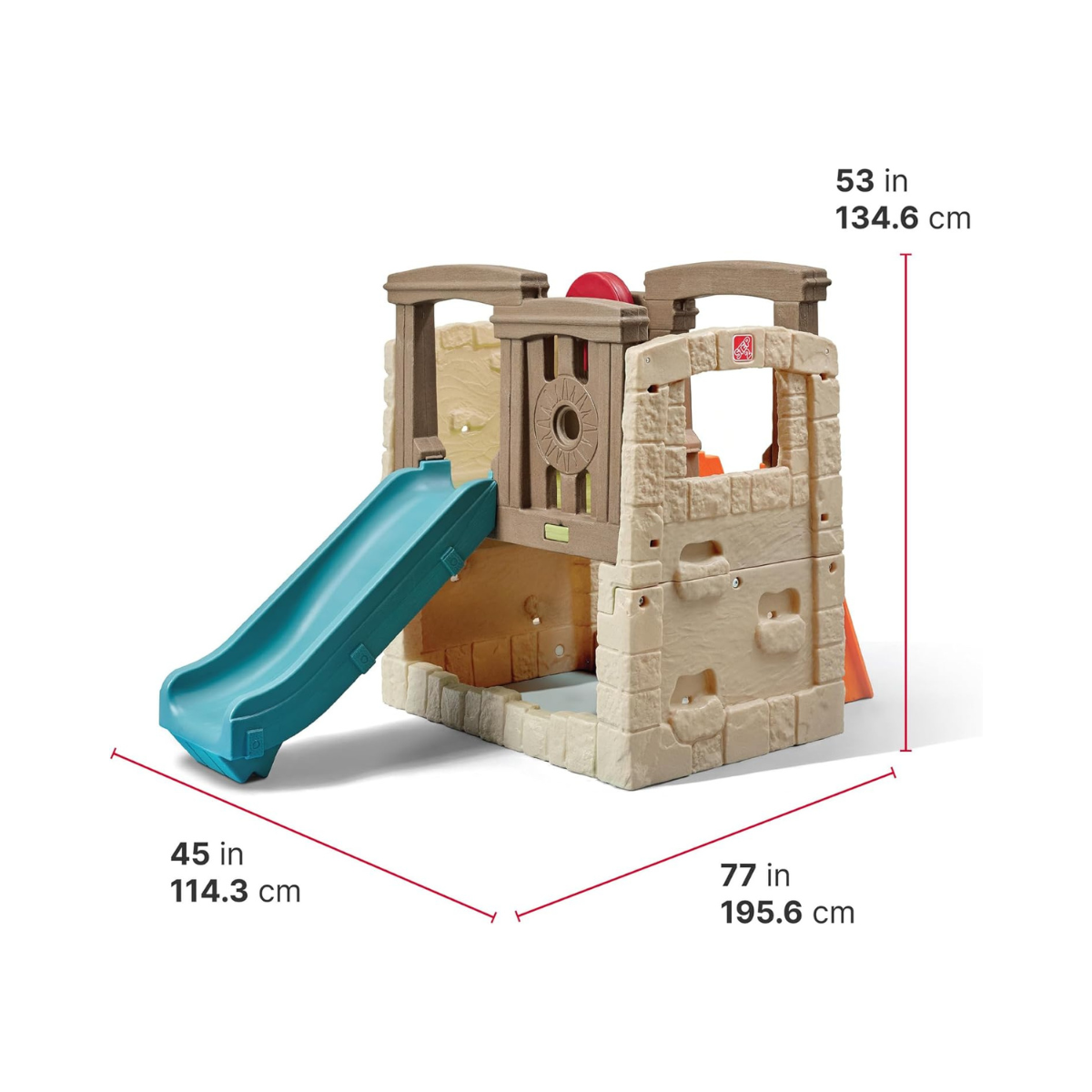 Step2 Naturally Playful Woodland Climber II, Kids Outdoor Activity Playset with Slide + Climbing Wall for Toddlers 2Y+
