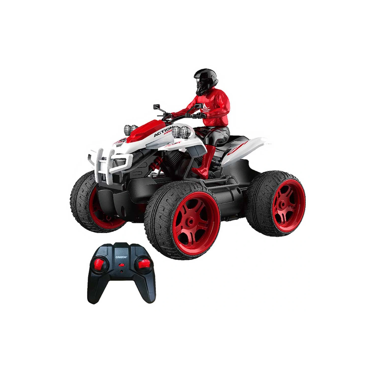 Crazon 1:16 Smoking Quad Bike RC, 4WD Stunt Motorcycle with Lights Smoke 20kmh Speed 25m Range for Kids Boys