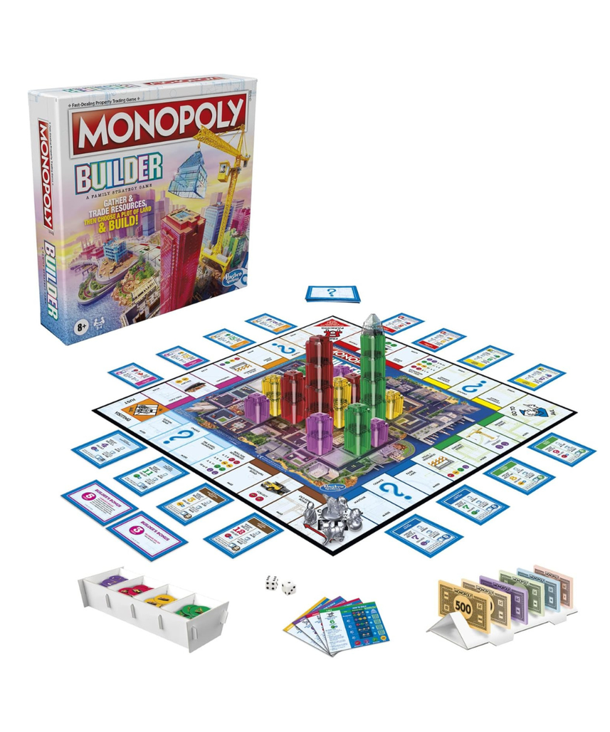 Monopoly Builder Board Game by Hasbro, Strategy Family Game for Kids and Adults, Stack Buildings, Collect Points, Fun Competitive Gameplay, Ages 8+
