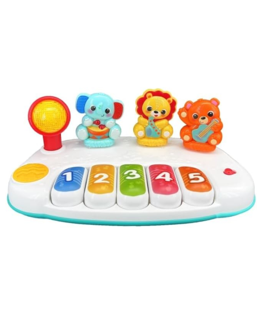 Winfun Jungle Pals Piano Interactive Toy for Kids, Musical Keyboard Baby Toy with Animal Sounds and Light Up Features, Early Learning Music Toy for 12+ Months