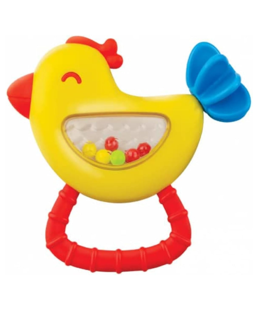 Winfun Shake N Spin Rattle Birdy, Toddler Baby Rattle Toy with Spinning Tail, Easy-Grip Handle, Multi-Color, Perfect Gift for Boys & Girls, 3+ Months