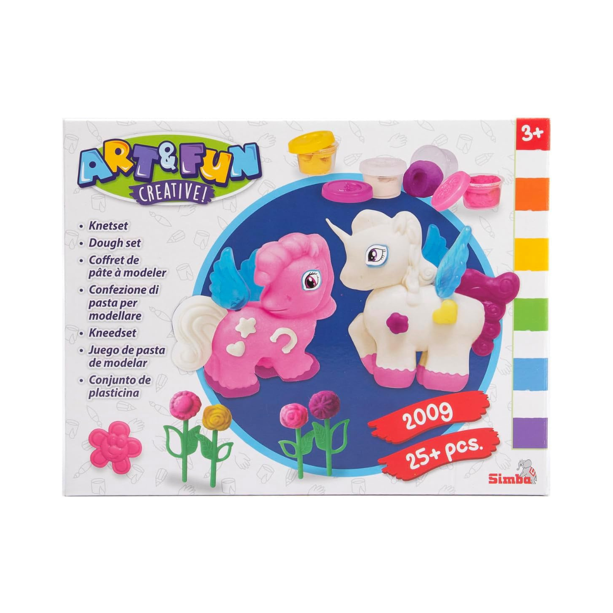 Simba A&F Dough Set Unicorn, 4×50g Modeling Dough with Unicorn Shapes, Creative Art and Fun Playset for Kids 3+