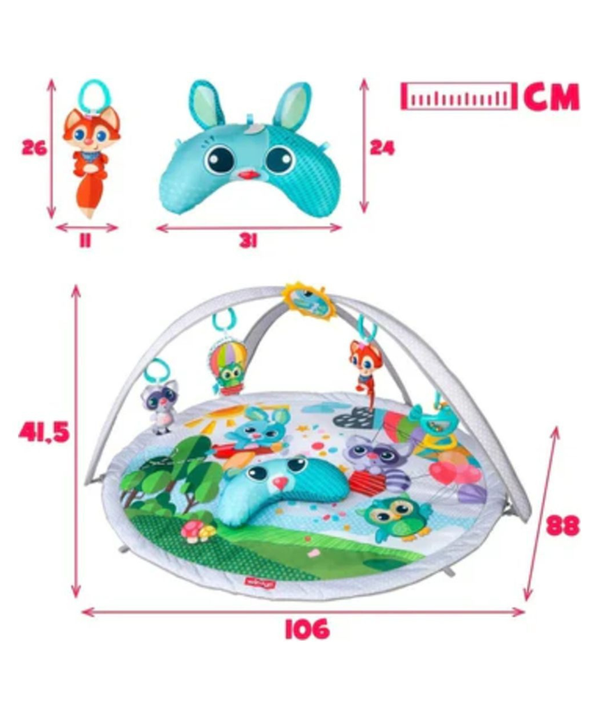Winfun BabySpace Activity Gym for Newborns, Interactive Play Mat with Hanging Toys, Mirror and Rattles, Early Development Baby Toy 0+ Months