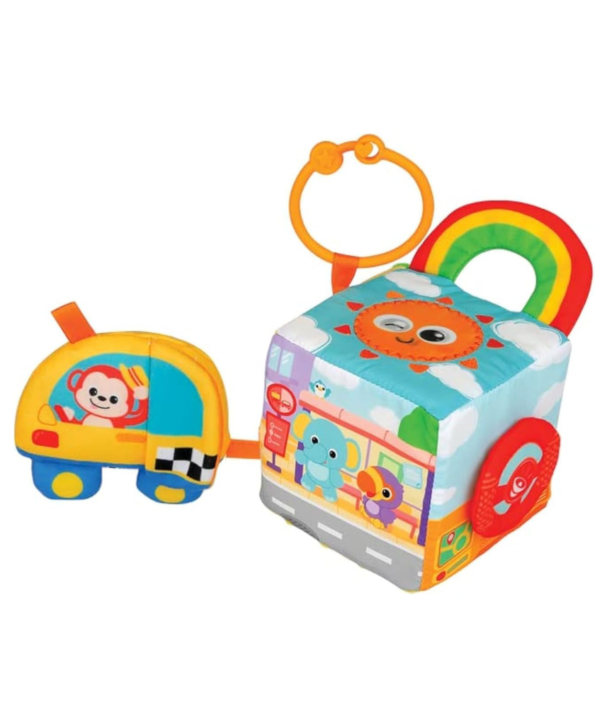 Winfun On The Move Activity Cube, 5-Sided Baby Learning Toy with Lights, Sounds, Moving Activities, Educational Activity Cube for Toddlers 3M+