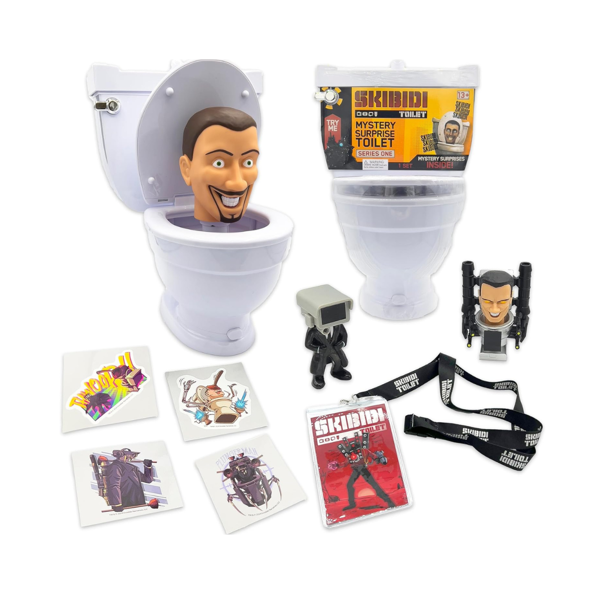 SKIBIDI TOILET Mystery Set, Collectible Action Figure Toy for Boys and Girls 13+, Spring-Loaded Pop-Up Head, Try-Me Flushing Sound, Interactive Surprise Figures, Tabletop Fun