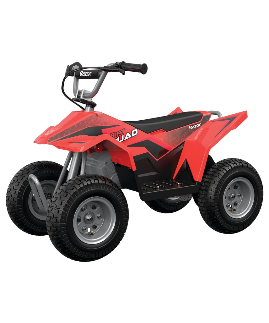 Razor Dirt Quad Electric 4-Wheeler, Red, 24V Battery Powered Kids Quad Bike, Speed Up to 8 mph (13 km/h), Forward and Reverse, Pneumatic Tires, Up to 80 Minutes Ride Time, Ages 8+