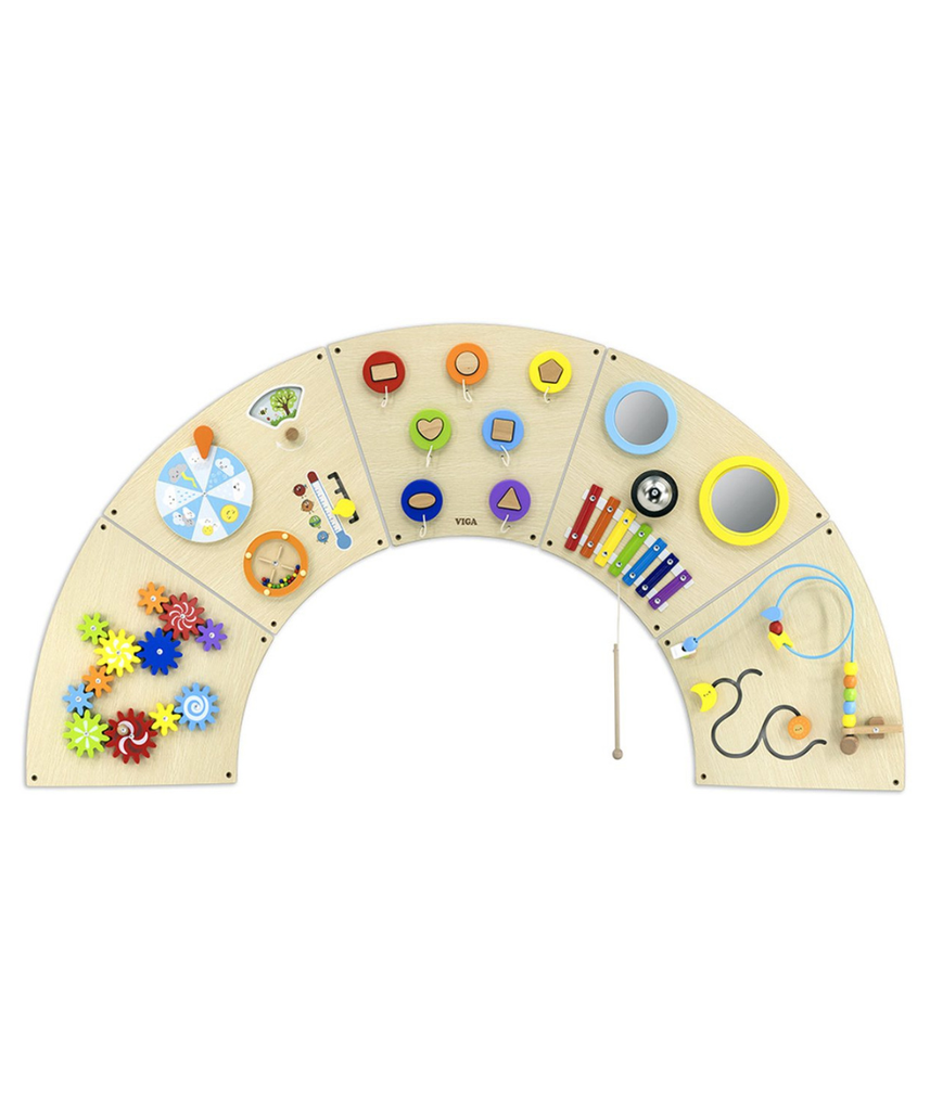 VIGA Toys Wall Activity Board Circle Arc, 162 cm Diameter, Wooden Sensory Play Panel, 18 Months+