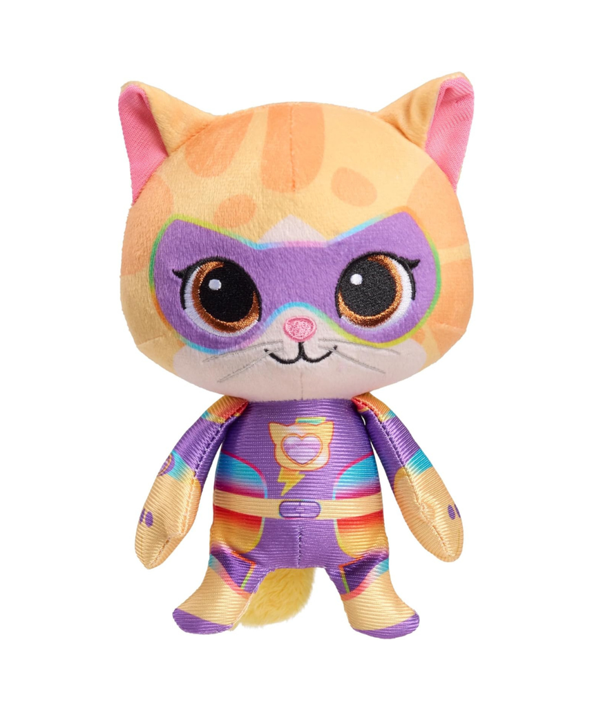 Disney Junior SuperKitties Su-Purr Charged 7-inch Small Sparks Plush Stuffed Animal, Sparks, Kitten, Kids Toys for Ages 2 Up by Just Play