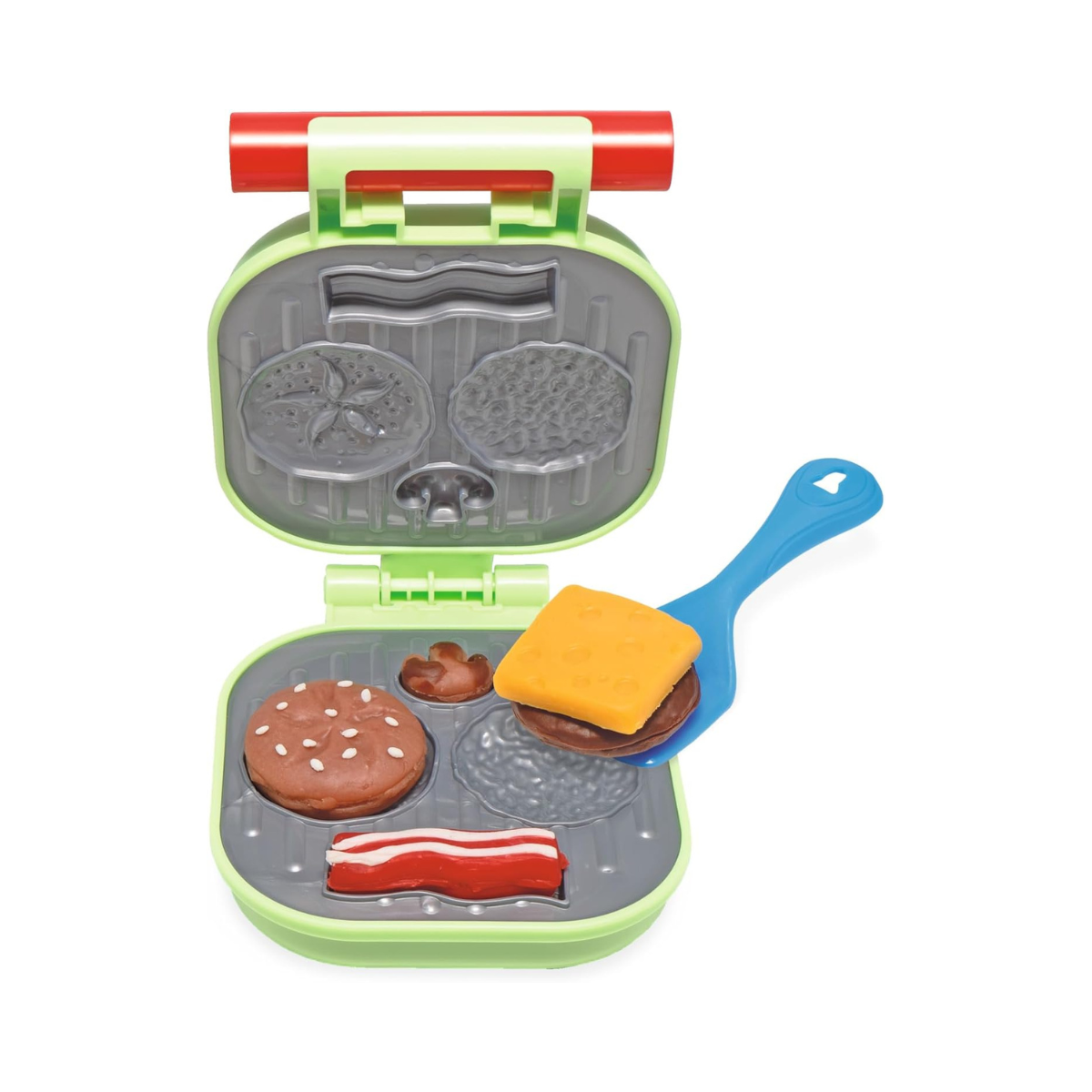 Simba Art & Fun Burger Kneading Set, 4 x 50g Modelling Dough with Grill & Accessories, 13-Piece Clay Set for Kids 3+
