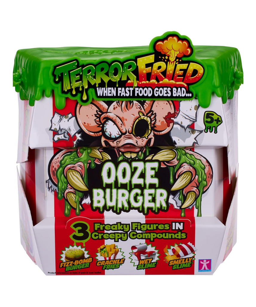 Terror Fried 08092 Ooze Burger, Gross Collectible Figures and Slime for Boys Ages 4-10, Multi-Compound Interactive Play Set with Fizz, Squish, Crack and Ooze, Sensory and Collectible Toys