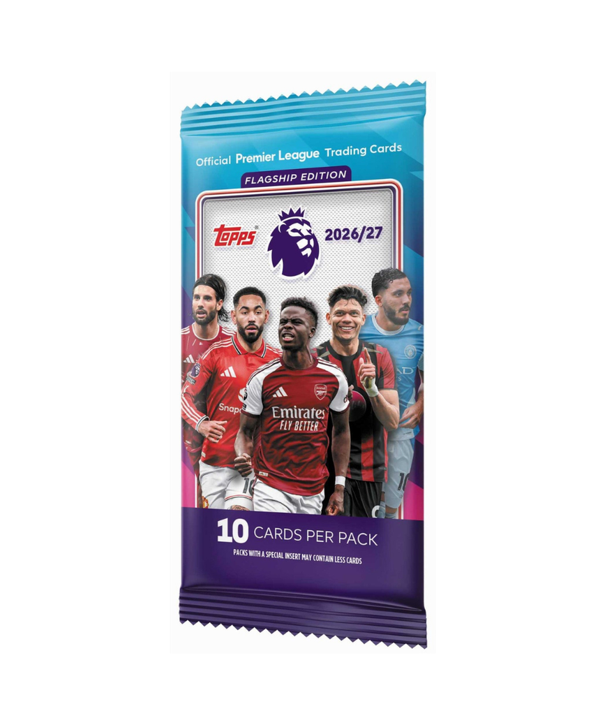 Topps Premier League 2026/27 Trading Cards Full Box, 28 Packs with 10 Cards per Pack, 280 Football Trading Cards, Premier League Stars and Rookies, Inserts, Parallels and Autograph Chase Cards, 6+ Years