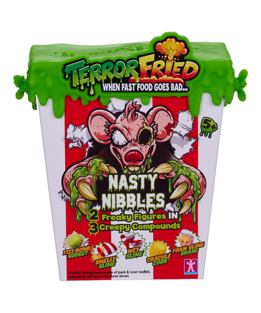 Terror Fried 08091 Nasty Nibbles, Gross Collectible Figures and Slime for Boys Ages 4-10, Multi-Compound Interactive Play Set with Fizz, Squish, Crack and Ooze, Sensory and Collectible Toys