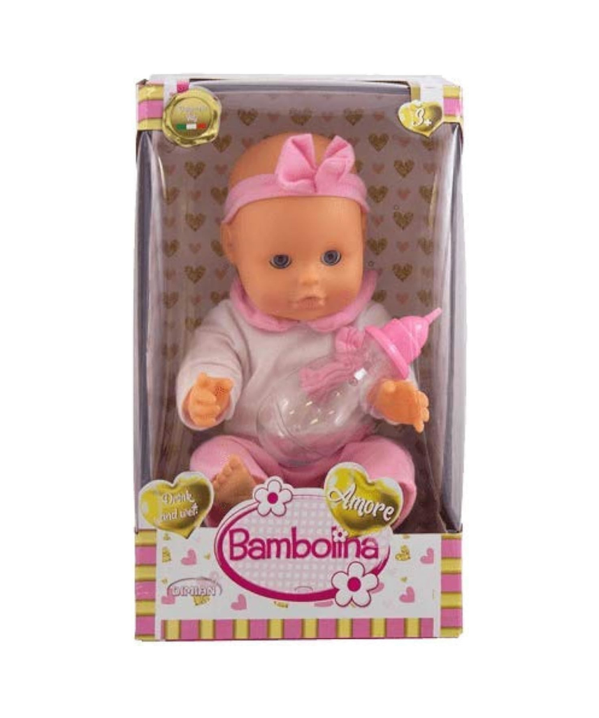 Bambolina Royal Drink and Wet Doll 33cm, Realistic Baby Doll Playset for Kids, Bottle and Potty Included, Ages 3 Years Plus