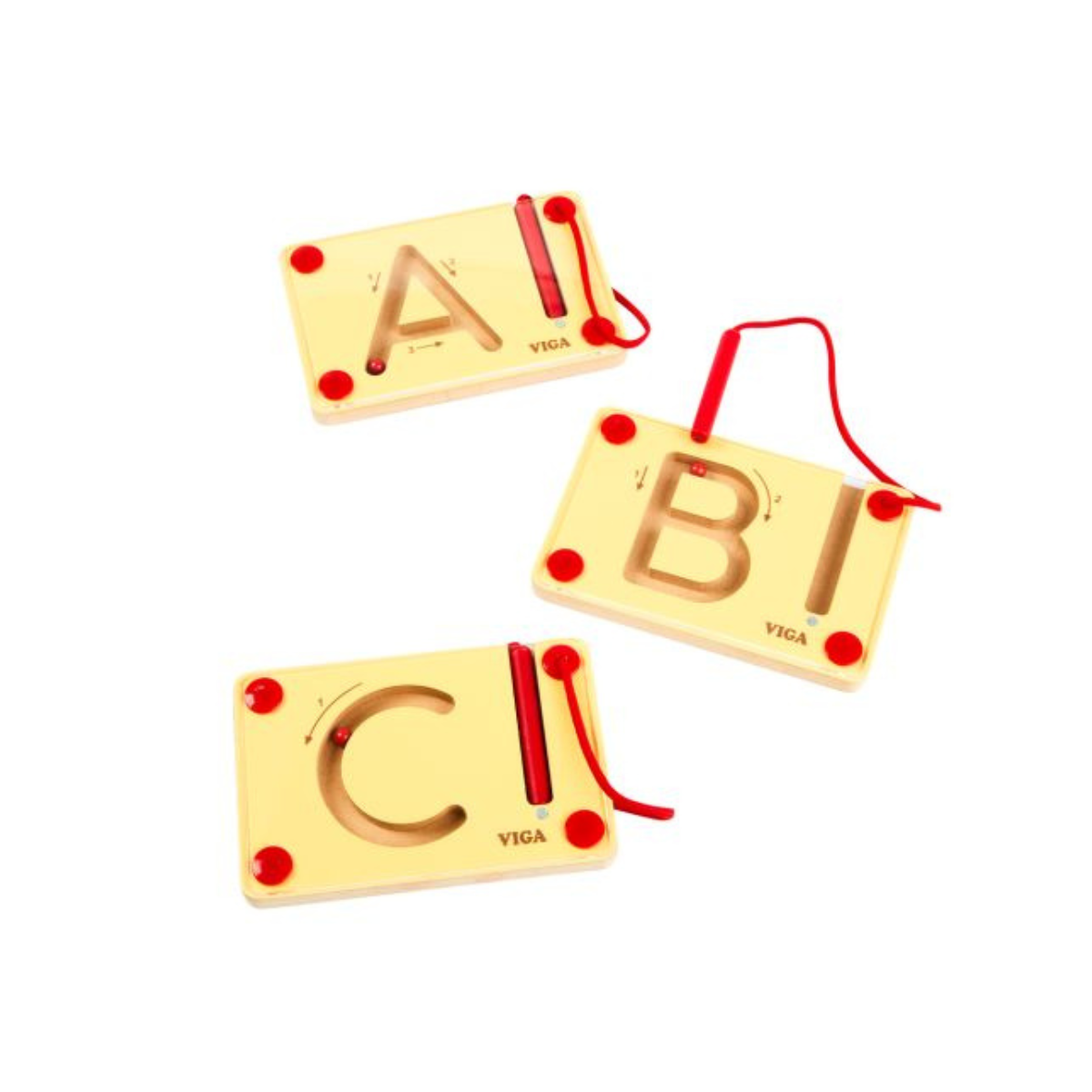 VIGA Magnetic Writing Board Uppercase Letters Set, Wooden Alphabet Learning Toy, 26 Pieces, Pre Writing Practice, Fine Motor Skills, Montessori Style Educational Toy, Ages 3+