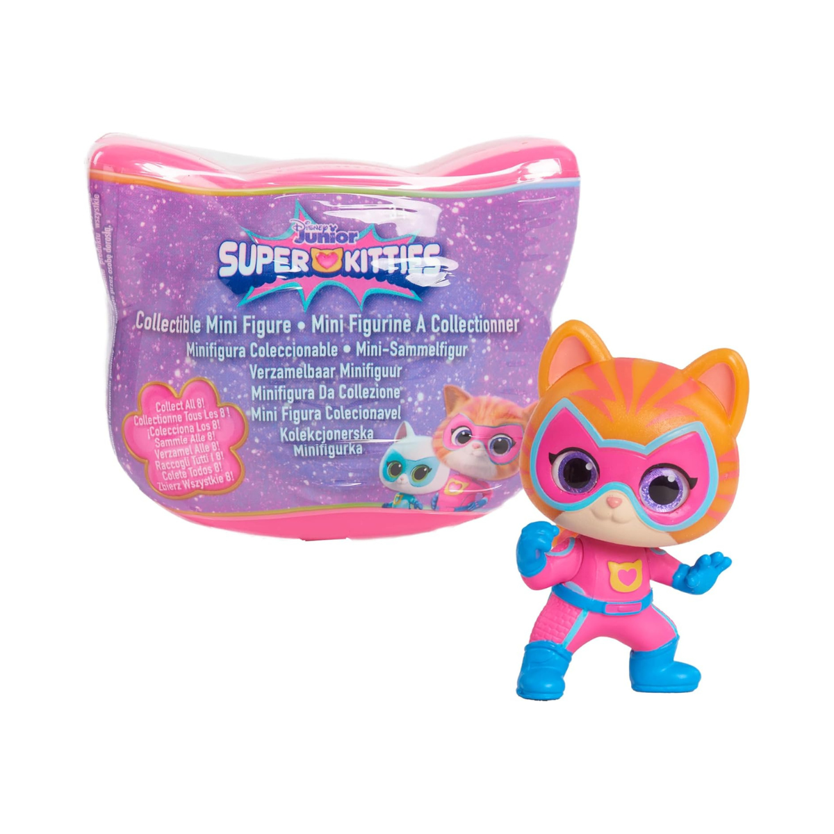 Just Play Disney Junior SuperKitties Collectible Figures Series 1, Surprise Heart Capsule with 1 Figure, Superhero & Kitten Characters, Kids Toy for Boys & Girls Ages 3+