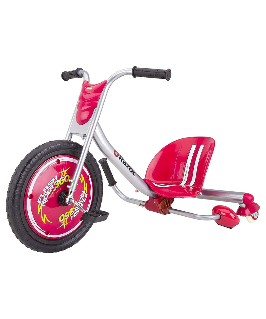 Razor FlashRider 360 Caster Trike for Kids, Spark Bar, Dual Inclined Wheels, MX-Style Handlebars, Steel Frame, Drifting and Spinning Ride-On Toy for 6+ Kids