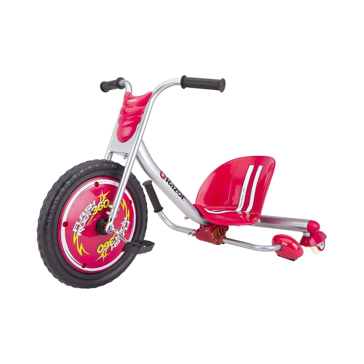 Razor FlashRider 360 Caster Trike for Kids, Spark Bar, Dual Inclined Wheels, MX-Style Handlebars, Steel Frame, Drifting and Spinning Ride-On Toy for 6+ Kids