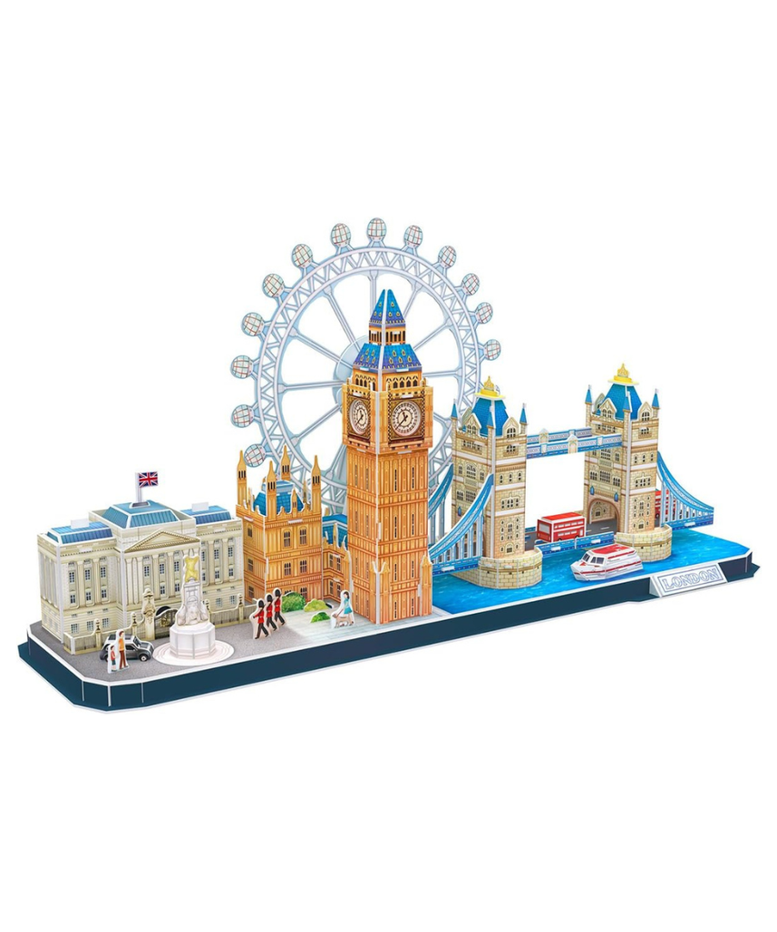 CubicFun 3D Puzzle City Line London Model Kit 107 Pieces City Skyline Landmarks DIY Craft Activity for Kids + Adults Ages 5+