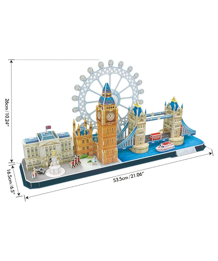 CubicFun 3D Puzzle City Line London Model Kit 107 Pieces City Skyline Landmarks DIY Craft Activity for Kids + Adults Ages 5+