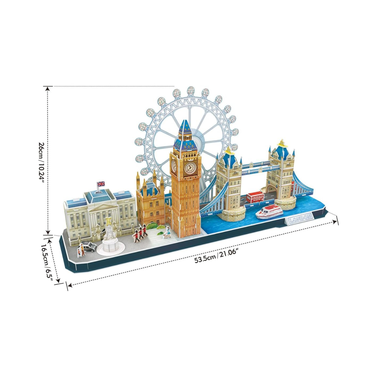 CubicFun 3D Puzzle City Line London Model Kit 107 Pieces City Skyline Landmarks DIY Craft Activity for Kids + Adults Ages 5+