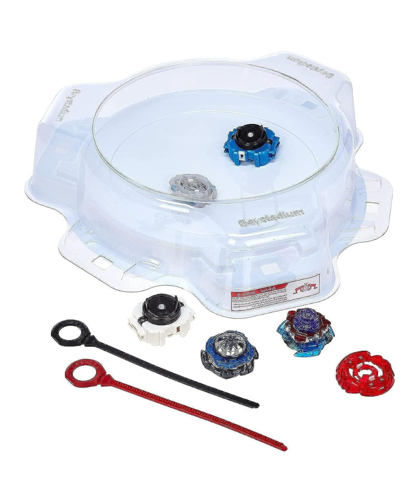 BeyBattle Burst Takara Tomy S4 W1 Rise Battle Set with Stadium, Sword Valtryek V5 and Ace Dragon DX5 Tops, Dual Launchers, Competitive Spinning Top Game for Kids, Ages 8 Years+