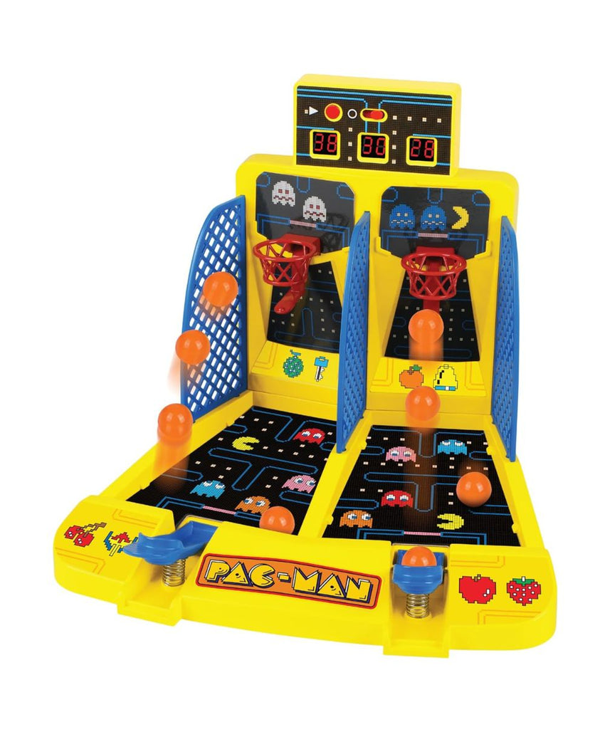 PAC-Man Electronic Arcade Basketball – 1 or 2 Player Table Game with Automatic Score, Official Sounds and Spring Launcher – Bonus Mode – Collector Game – Ages 6 and Above – Retrogaming Fans