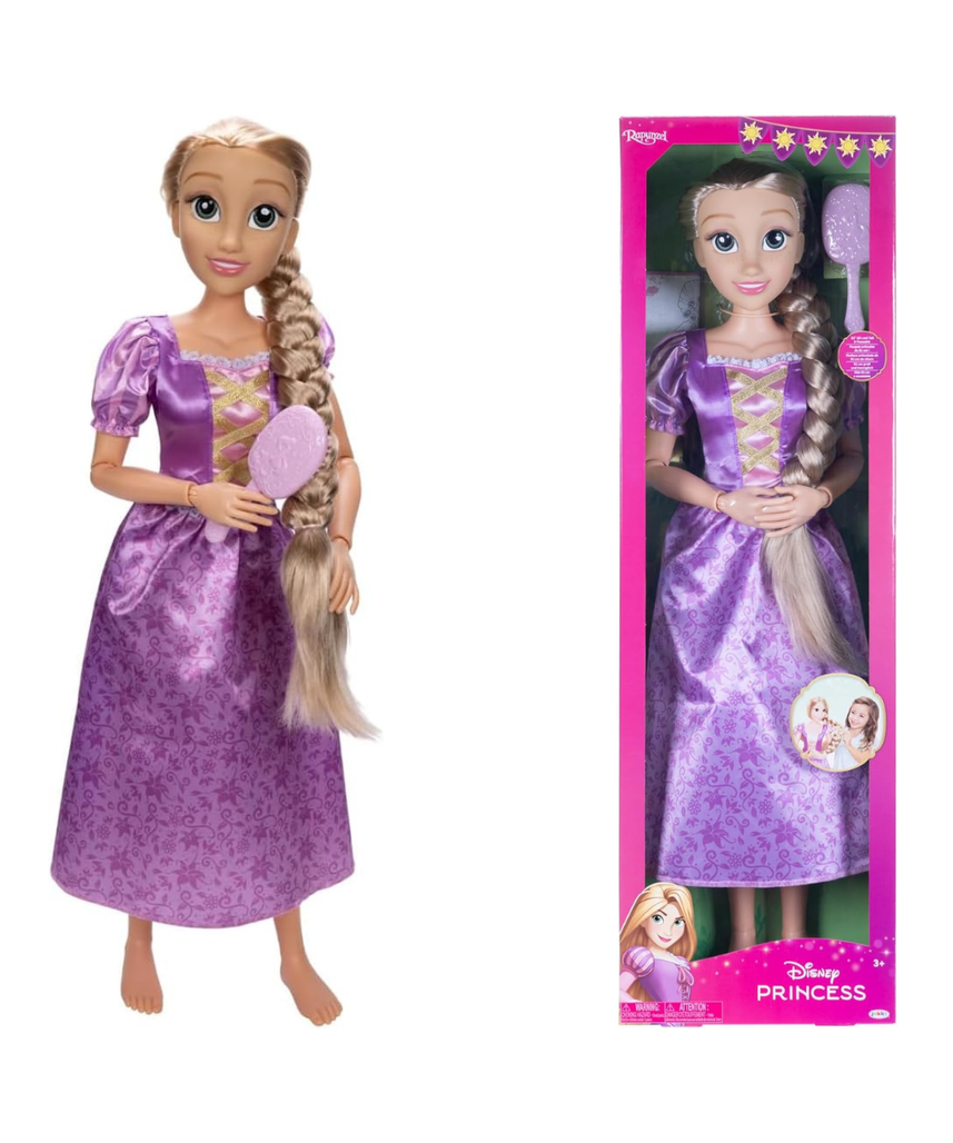 Disney Princess Playdate Rapunzel Doll 32 Inch, Large Tangled Princess Doll with Poseable Features and Styling Hair, Role Play Toy for Kids, Movie-Accurate Disney Character, 3 Years+