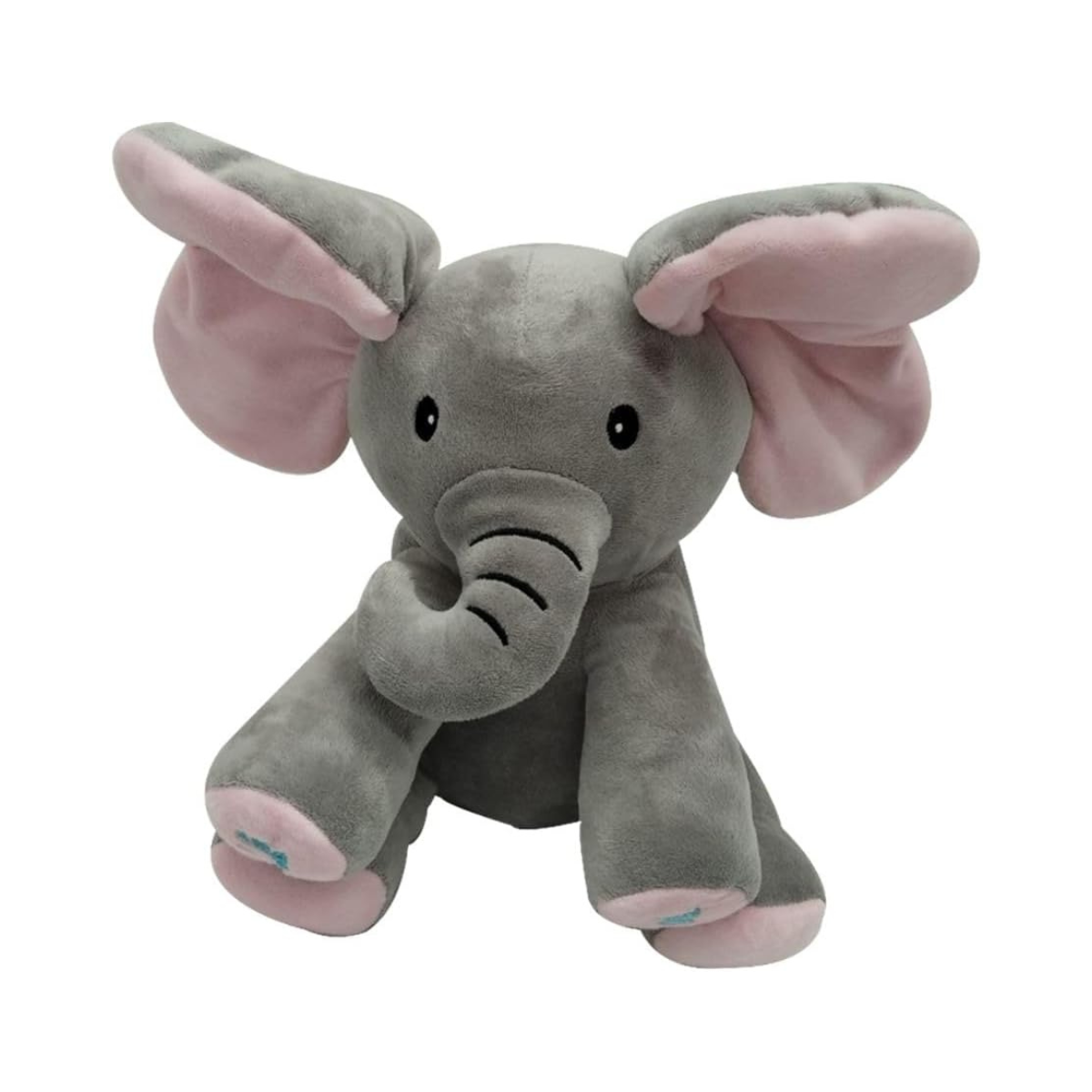 Pugs At Play Peek A Boo Manny Interactive Plush Elephant, 10-Inch, Battery Operated Soft Toy, Multicolor, Ages 3+