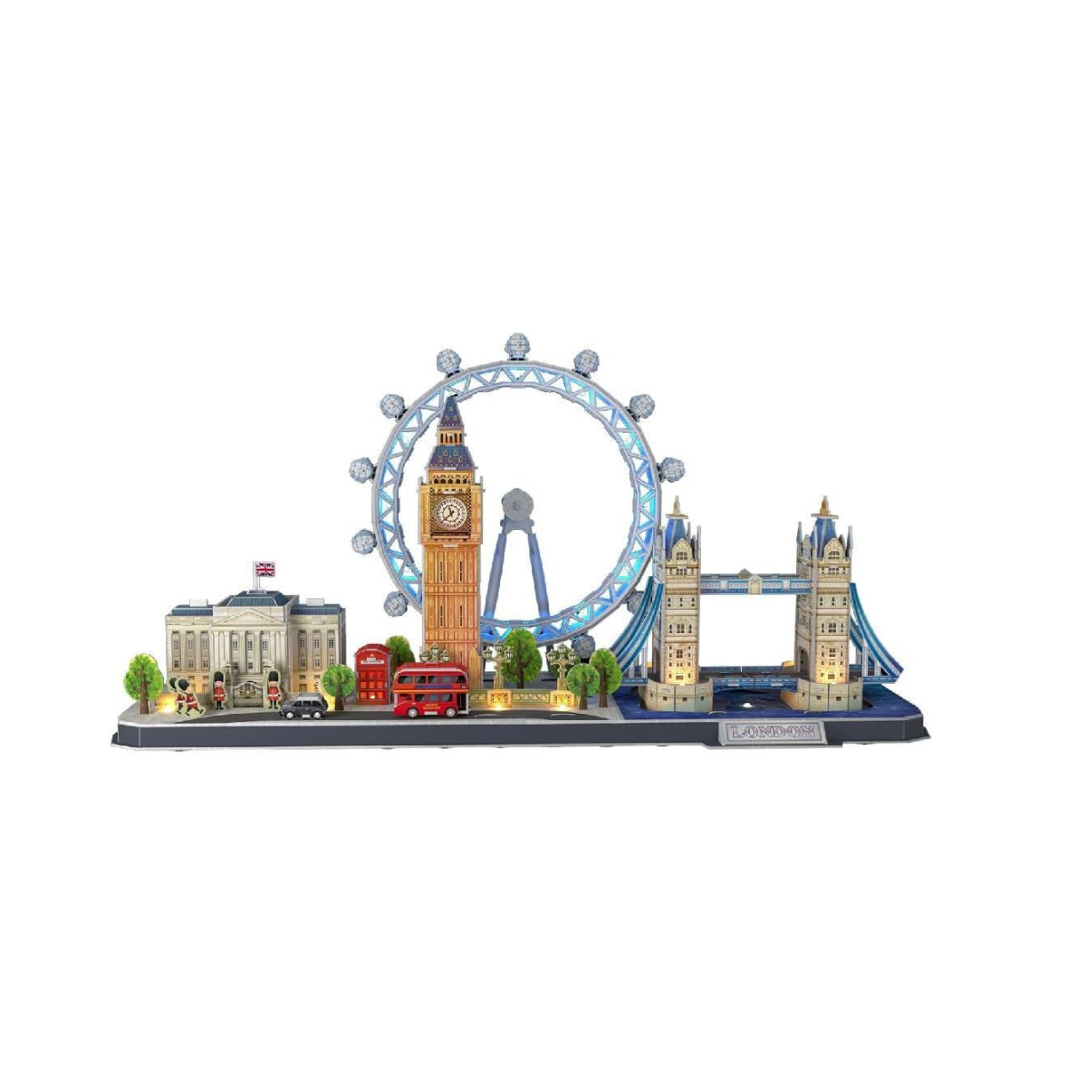 CubicFun 3D Puzzle City Line London LED Architecture Model Kit 186 Pieces Multicolor Collectible Skyline Gift for Adults + Kids Travel Souvenir