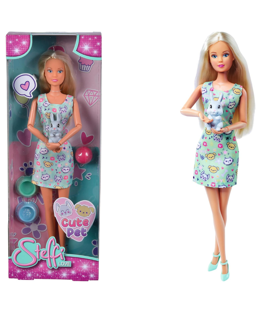 Simba Steffi Love Cute Pet Doll 29 cm with Pet and Food Accessories Random Assortment for Kids Ages 3 and Up