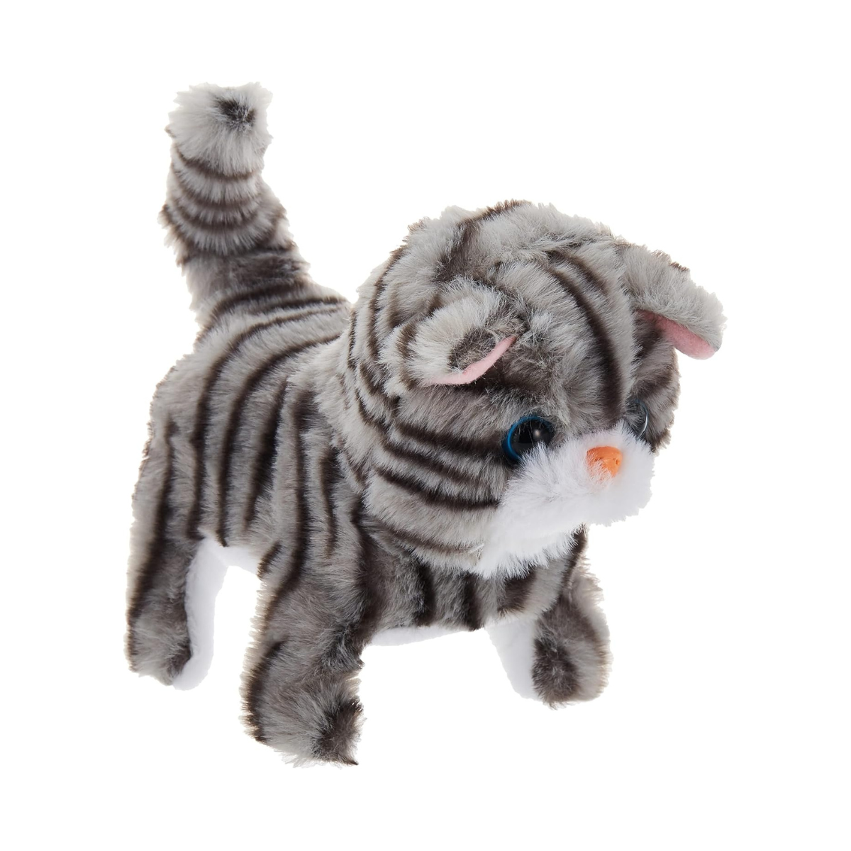 Pugs At Play Walking Zoe 6.5-Inch Interactive Plush Cat Toy with Meow Sound and Wagging Tail for Kids Ages 3 to 5