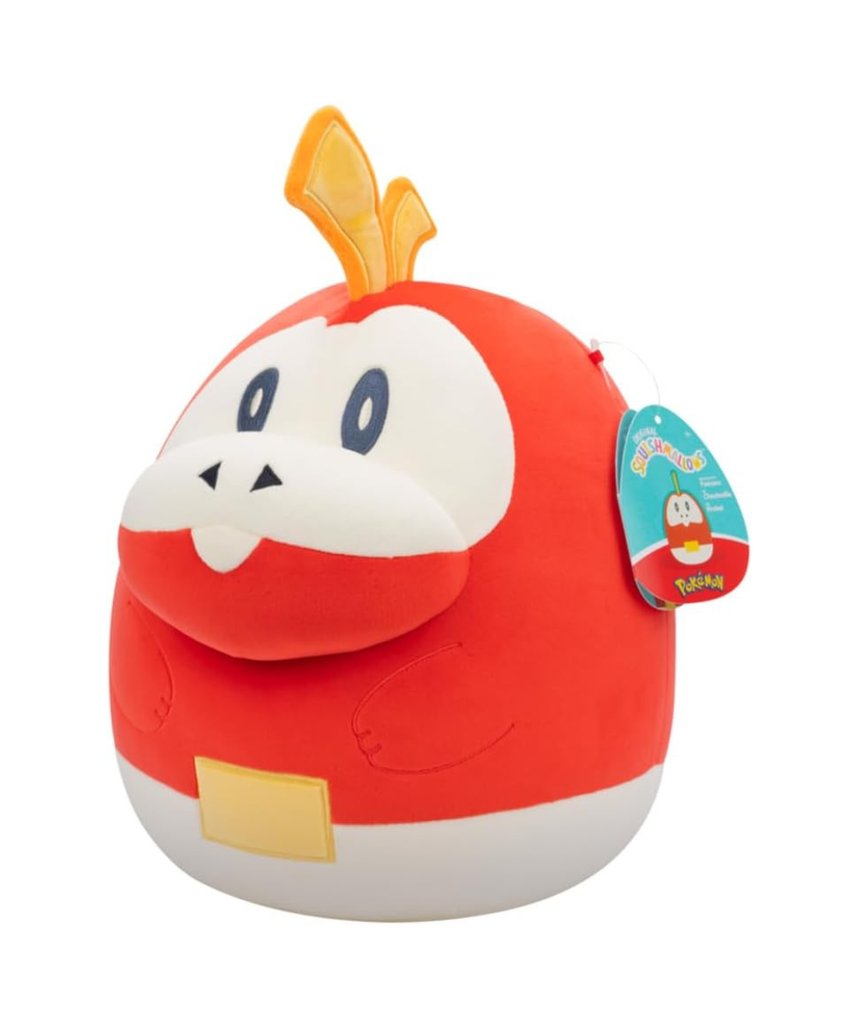 Pokémon Squishmallows Fuecoco Plush Soft Toy 10-Inch, Official Pokémon Fire-Type Cuddle Toy, Ultra-Soft Collectible Gift for Kids & Fans of All Ages