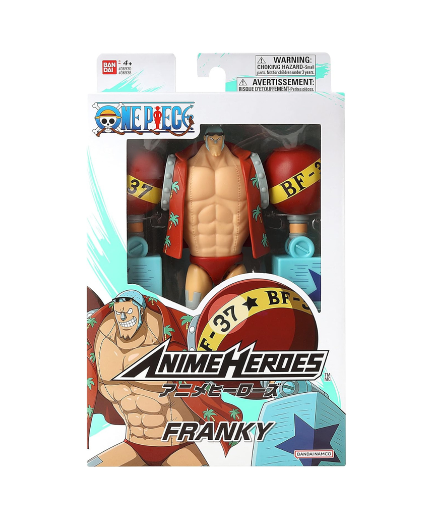 BANDAI Anime Heroes One Piece Franky 6.5 Inch Action Figure Shipwright Cyborg Straw Hat Pirates Collectible Toy