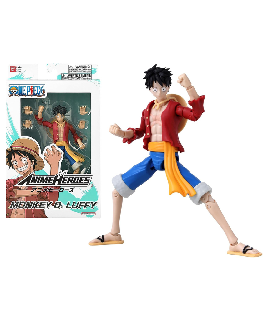 Bandai Anime Heroes One Piece Monkey D Luffy Renewal Version 6.5 Inch Action Figure Anime Collectible Toy for Kids and Fans