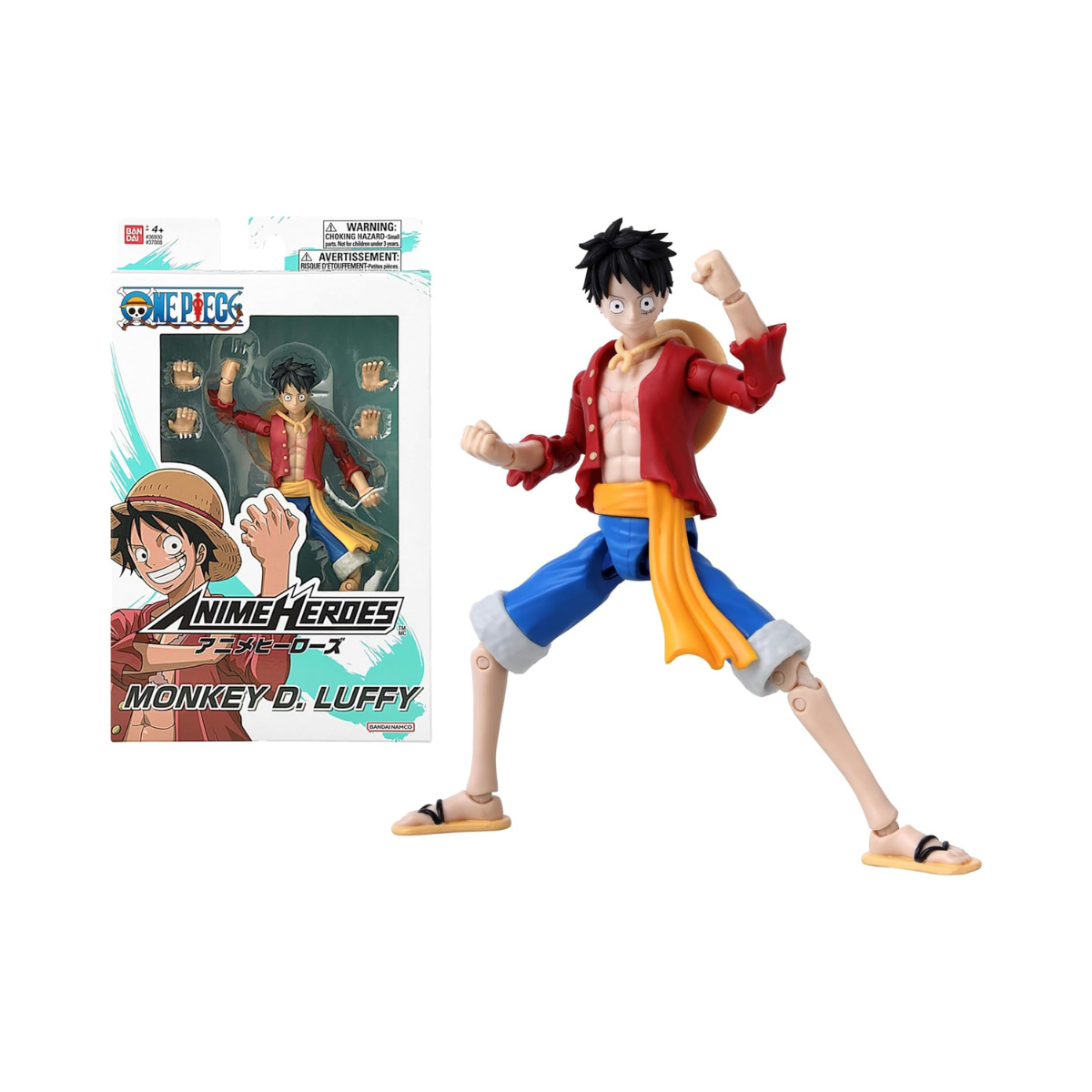 Bandai Anime Heroes One Piece Monkey D Luffy Renewal Version 6.5 Inch Action Figure Anime Collectible Toy for Kids and Fans