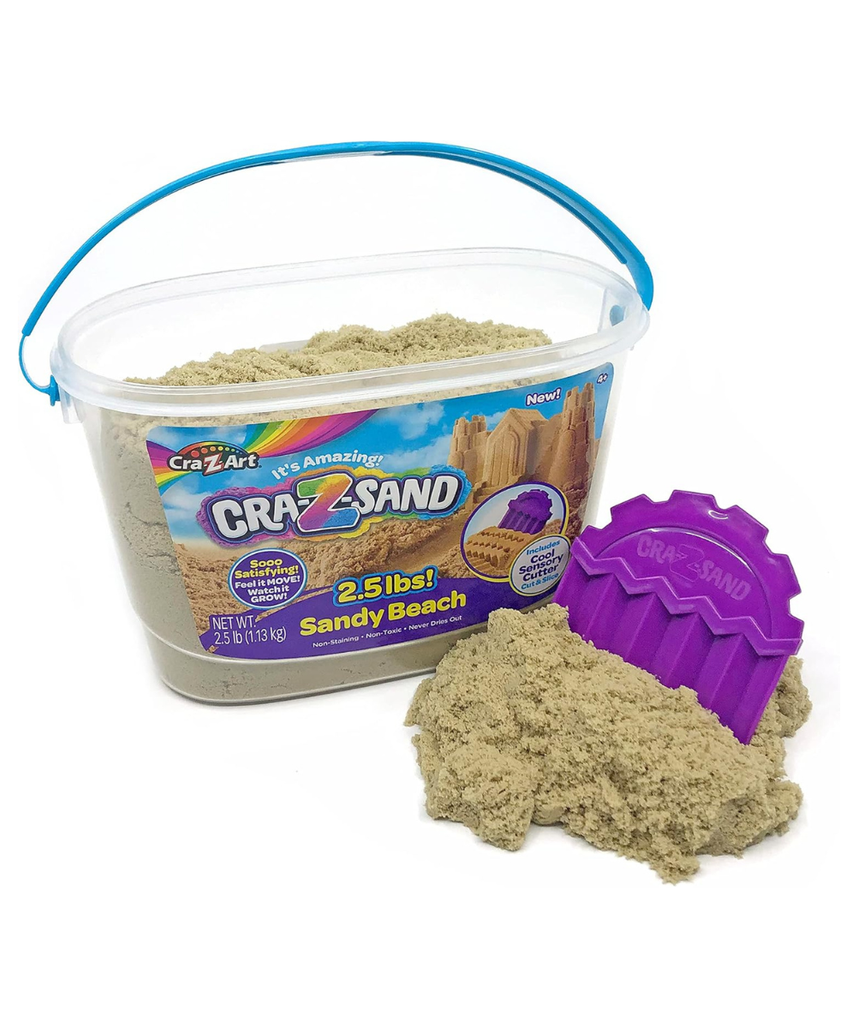 Cra-Z Sand Sandy Beach 2.5 lbs Sensory Play Sand with Cutter Non Toxic Never Drying Fun for Boys and Girls Ages 6+