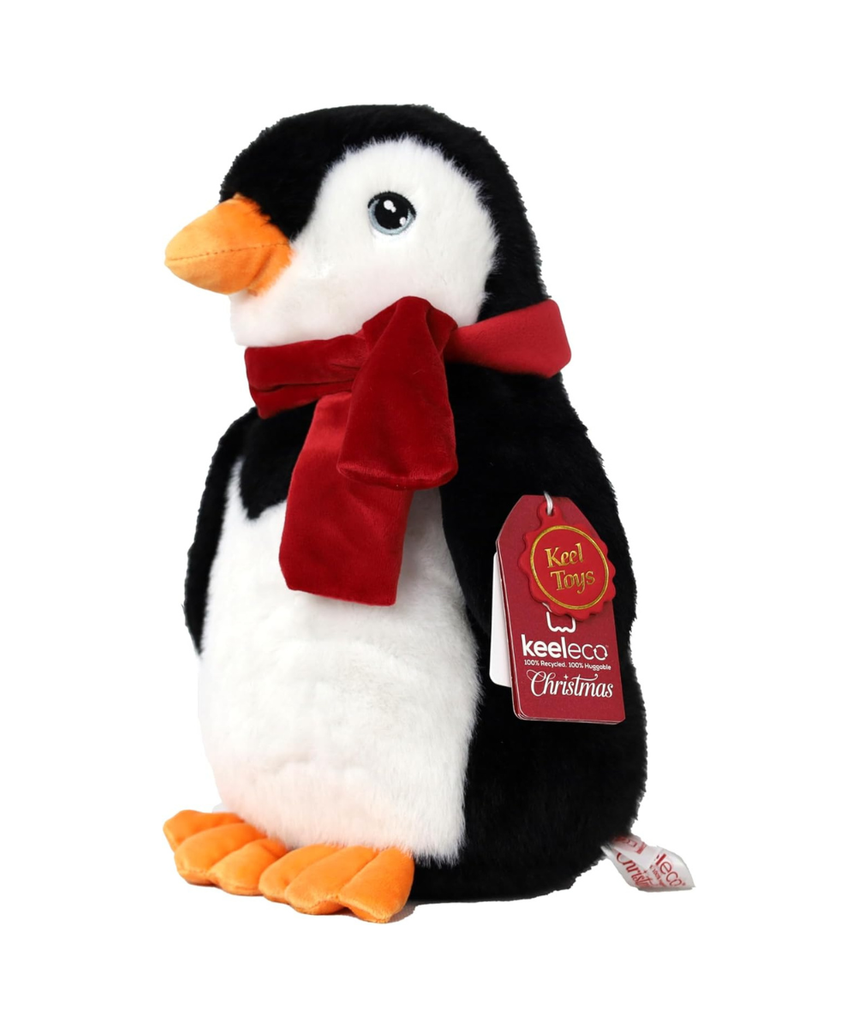 Keeleco Penguin Christmas 25cm, Plush, Cuddle Toys for Kids, Ideal Gift for Babies Toddlers & Adults