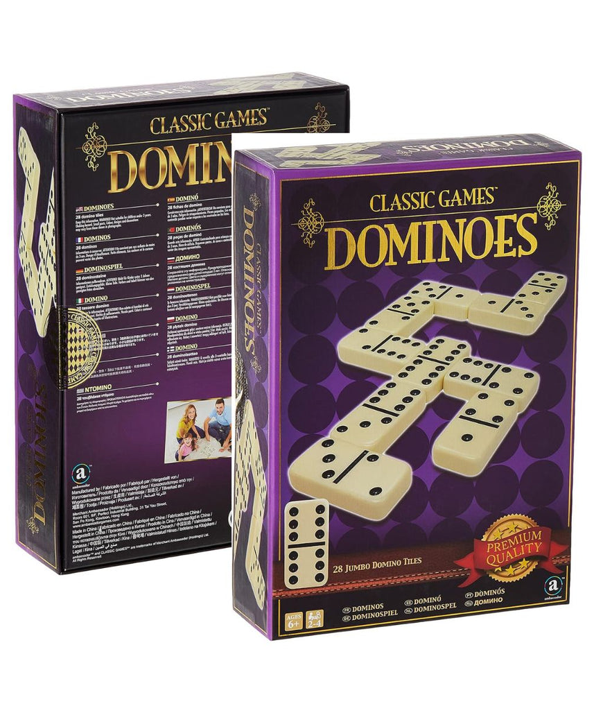 Ambassador Merchant Classic Games Dominoes, Linen, Off-White, 6 Years+