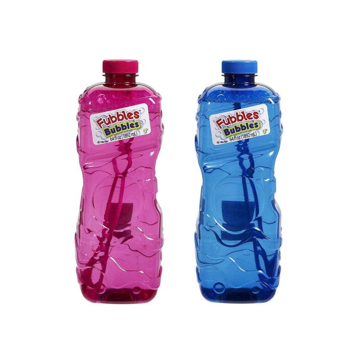 Fubbles Bubble Solution 64 oz, Premium Non-Toxic Bubble Liquid for Kids, Assorted Colors, Outdoor Bubble Play