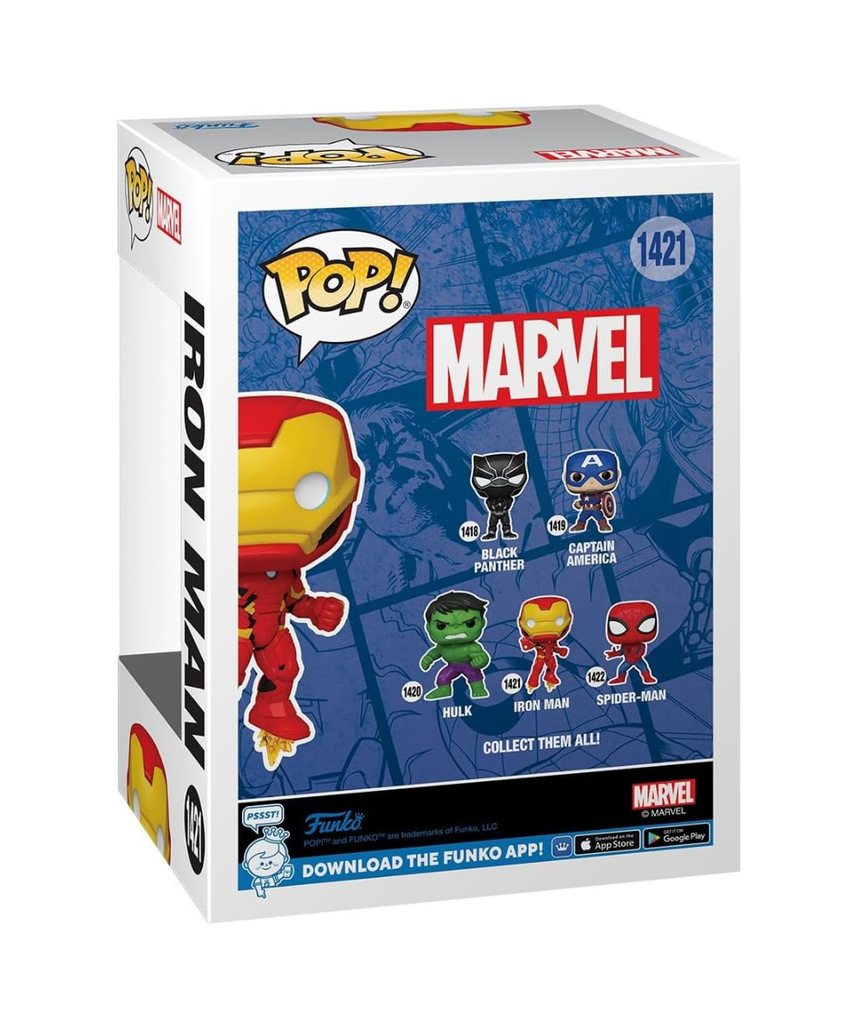 Funko Pop Marvel Iron Man Collectable Vinyl Figure Marvel Comics Superhero Toy for Kids & Adults Display Gift Idea Ages 3+