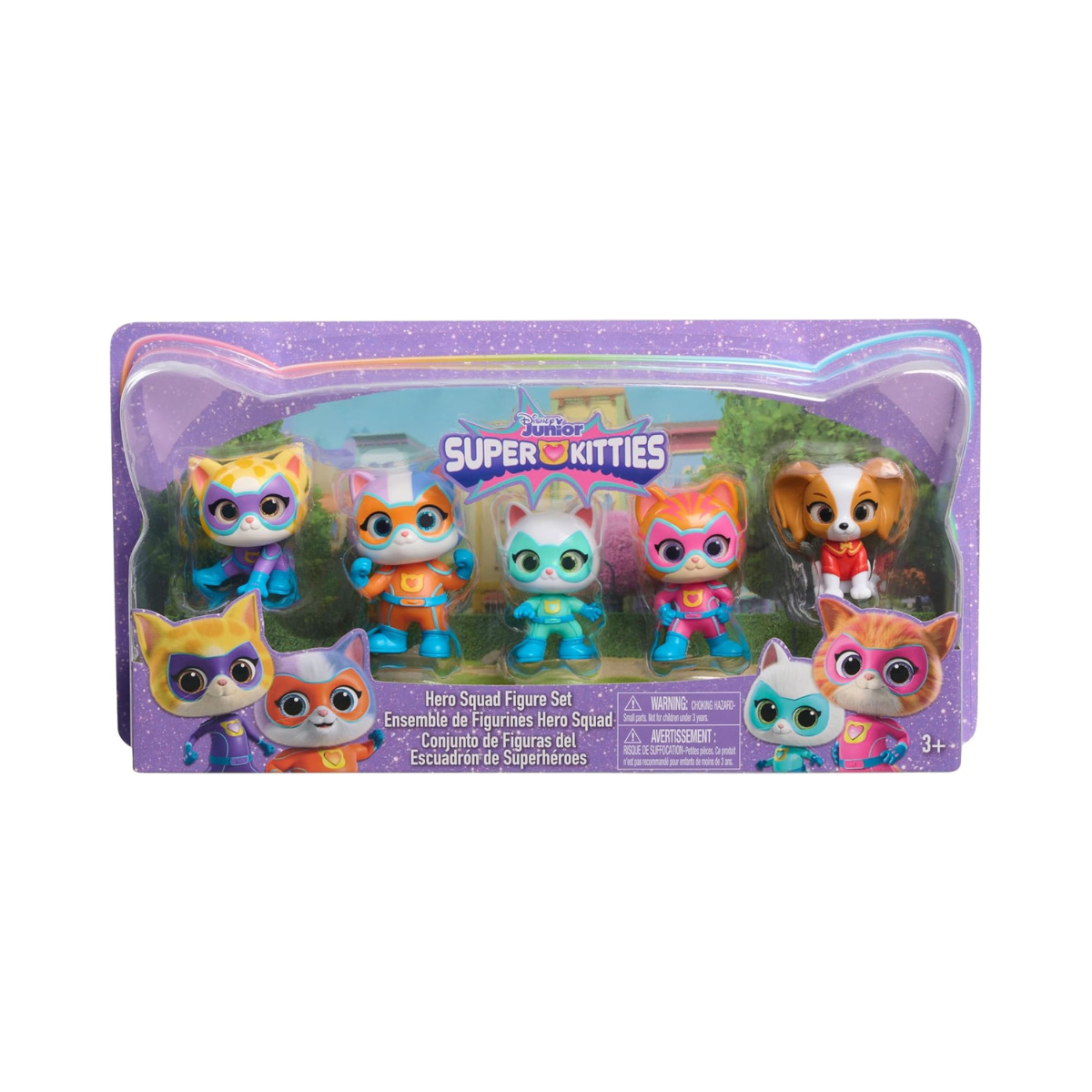 Disney Junior SuperKitties Hero Squad 5-Piece Figure Set by Just Play, Kids Toys for Ages 3+