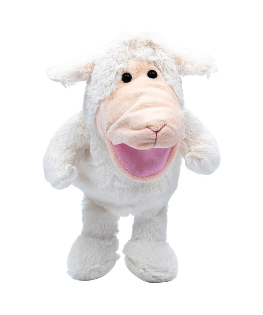 Pugs At Play Puppet Lamb, 12-Inch Soft Singing Puppet, Interactive Educational Toy for Kids 3+